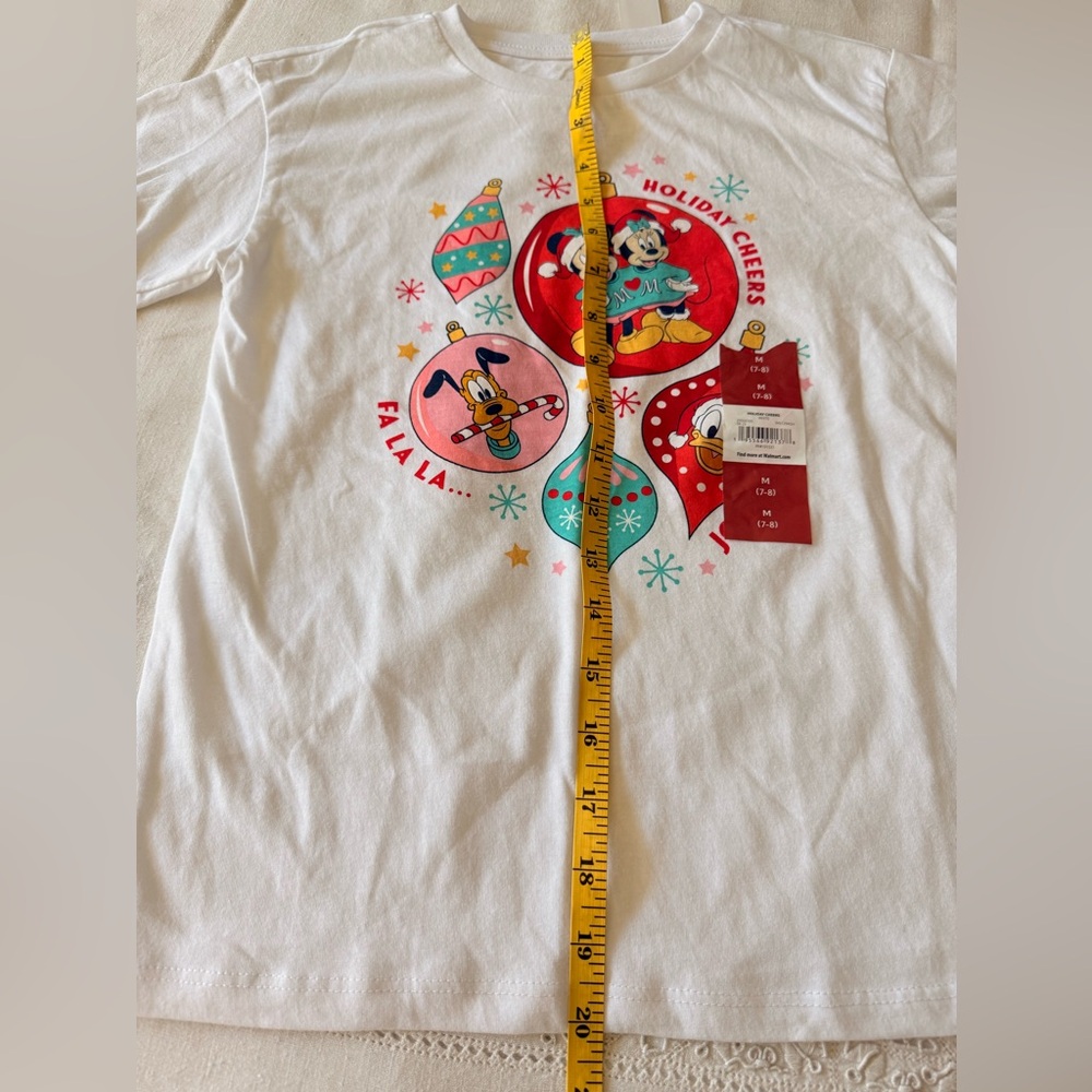 Disney Kids Holiday Cheer T-Shirt - White size M (7-8) - Picture 6 of 8